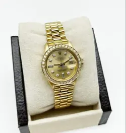LADIES DATEJUST ROLEX 18K GOLD WITH DIAMONDS 26MM