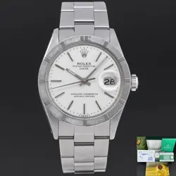 ROLEX OYSTER PERPETUAL DATE 1501 34MM 1973 STEEL WHITE DIAL BOX 1Y WARRANTY