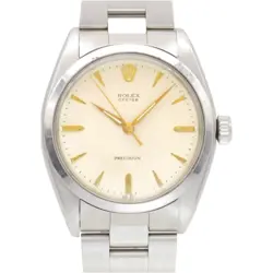 ROLEX PRECISION 6426 HAND WOUND WATCH SS BEIGE DIAL 0026 USED ROLEX MEN WATCH