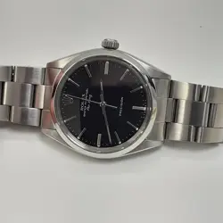 ROLEX AIR KING PRECISION 34 MM BLACK DIAL OYSTER STEEL WATCH 5500 CIRCA 1982