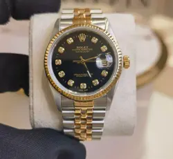 ROLEX DATEJUST 16013 STEEL/ 18K YELLOW GOLD VINTAGE UNISEX WATCH