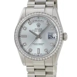 ROLEX DAY-DATE 36 118346A K NUMBER PT950 SOLID GENUINE DIAMOND ICE USED HOUB-0