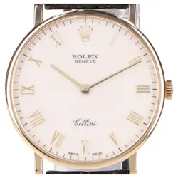 ROLEX 5112/8 E-SERIES AU750 CAL.1601 ROMAN COMPUTER DIAL CELLINI HAND-WOUND MENS
