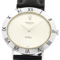 ROLEX CELLINI K18WG CAL.1600 SILVER DIAL HAND WINDING MEN'S WATCH_875083
