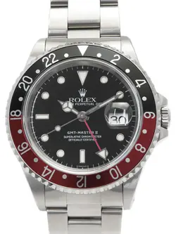 ROLEX GMT-MASTER II RED X BLACK BEZEL 16710 A MEN #T048