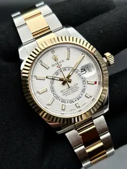 ROLEX SKY-DWELLER 326933 TWO TONE WHITE DIAL FULL SET & UNWORN