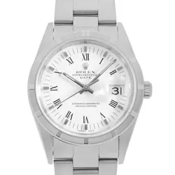 ROLEX OYSTER PERPETUAL DATE 15210 WHITE CENTER ROME P NUMBER SECOND HAND MENS