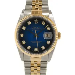 ROLEX 16233G DATEJUST WRISTWATCH DIAMOND BLUE GRADIENT DIAL R45_0421