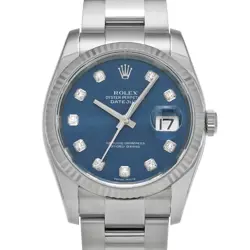ROLEX DATEJUST 36 116234G NUMBER D 2005 BLUE/DIAMOND WATCH WRISTWATCH R45_0421