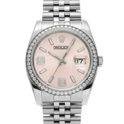 ROLEX DATEJUST 116244 G NUMBER MANUFACTURED AROUND 2010 WAVE/DIAMOND WATCH WRIST