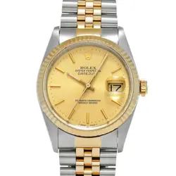 ROLEX DATEJUST 16233 L NUMBER 1988 MANUFACTURED CHAMPAGNE WATCH WRISTWATCH R45_0