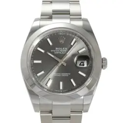 ROLEX DATEJUST 41 126300 SLATE/BAR DIAL WATCH R45_0421