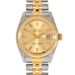 ROLEX 1601/3 DATEJUST 36 7 DIGITS 28 1969 MANUFACTURED WATCH AUTOMATIC CHAMPAGNE