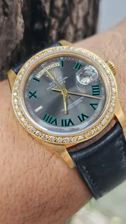VINTAGE ROLEX 1803 DAY-DATE CUSTOM WIMBLEDON DIAL MEN'S AUTOMATIC WATCH 1973