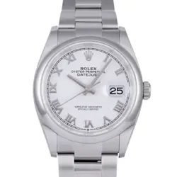 ROLEX DATEJUST 36 126200 WHITE ROMAN DIAL WRISTWATCH R45_0421