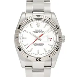 ROLEX DATEJUST 36 TARNOGRAPH 116264 WHITE DIAL WATCH R45_0421