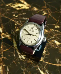 A STUNNING VINTAGE 1954 MID-SIZE ROLEX OYSTER SPEEDKING WRISTWATCH REF. 6220