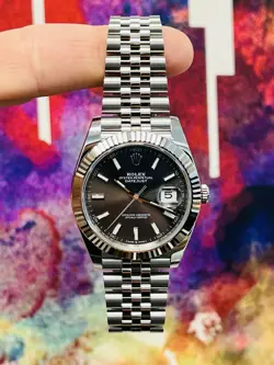 2025 ROLEX DATEJUST 41 RHODIUM DIAL STAINLESS STEEL JUBILEE 126334 FULL SET