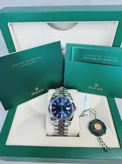 ROLEX DATEJUST 41MM 126300-0002 BLUE INDEX DIAL, UNWORN 2024