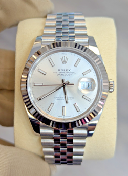 BRAND NEW 2025 Rolex Datejust 41 Silver Dial Fluted Jubilee Men's Watch 126334