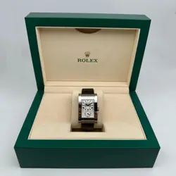ROLEX CELLINI PRINCE 5441 18K WHITE GOLD SILVER DIAL MEN HAND WIND WATCH