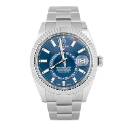 ROLEX SKY-DWELLER STAINLESS STEEL BLUE DIAL OYSTER FLUTED 42MM 326934 FULL SET