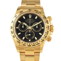 ROLEX DAYTONA BLACK DIAL YELLOW GOLD WATCH 116508