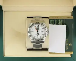 2012 ROLEX EXPLORER II 216570 POLAR WHITE DIAL SS OYSTER WITH PAPERS 42MM