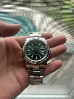 ROLEX DATEJUST MINT GREEN MEN'S WATCH - 126334