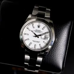 ROLEX DATEJUST 41 126300 WHITE STICK DIAL FULL SET 2018