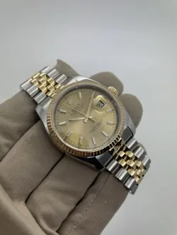 2015 ROLEX DATEJUST 36MM TT JUBILEE STEEL 18K GOLD AUTOMATIC WATCH 116233 B+P