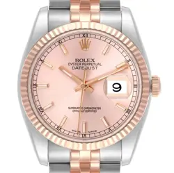 ROLEX DATEJUST STEEL ROSE GOLD PINK DIAL MENS WATCH 116231