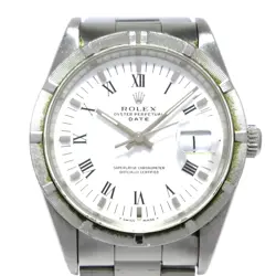 AUTH ROLEX OYSTER PERPETUAL DATE 15210 - WHITE MEN'S WRIST WATCH