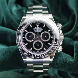 2024 ROLEX DAYTONA 40MM STAINLESS STEEL BLACK DIAL COMPLETE SET MINT 126500LN