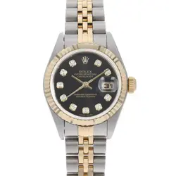 ROLEX DATEJUST 10P DIAMOND 79173G BLACK Y NUMBER SECOND HAND WOMEN