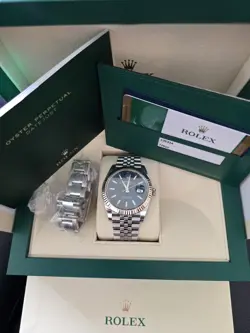 PAPERS 2020 ROLEX DATEJUST 41MM 126334 BLUE JUBILEE FLUTED WHITE GOLD BEZEL BOX