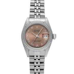 USED ROLEX DATEJUST 69174 PINK CASE SIZE 26×26MM LADIES WATCH #414622