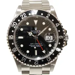 USED ROLEX GMT MASTER II 16710 BLACK CASE SIZE 39MM MEN'S WATCH #496222