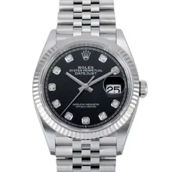 USED ROLEX DATEJUST 126234G BLACK MEN'S WATCH #411022