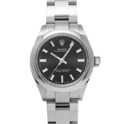 USED ROLEX OYSTER PERPETUAL 28 276200 BLACK LADIES WATCH #41622