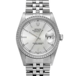USED ROLEX DATEJUST 16220 SILVER CASE SIZE 36×36MM MEN'S WATCH #411422