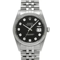 ROLEX DATEJUST 10P DIAMOND 16234G K SERIES (MANUFACTURED AROUND 2001) BLACK/...