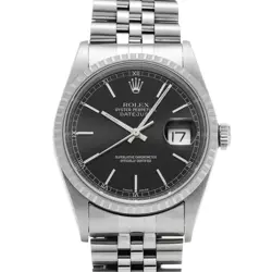 USED ROLEX DATEJUST 16220 BLACK CASE SIZE 36×36MM MEN'S WATCH #421422