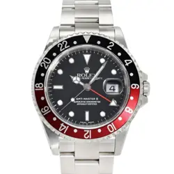 USED ROLEX GMT 16710 BLACK MEN'S WATCH #466222