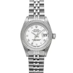 USED ROLEX DATEJUST 69174 WHITE CASE SIZE 26×26MM LADIES WATCH #444622