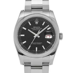 USED ROLEX DATEJUST 116200 BLACK CASE SIZE 36×36MM MEN'S WATCH #412322