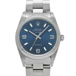 USED ROLEX AIR KING 14000 BLUE CASE SIZE 34×34MM MEN'S WATCH #446422