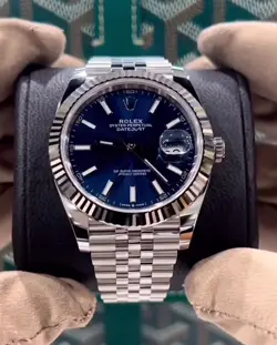 ROLEX DATEJUST BLUE DIAL 36-40MM 18K WHITE GOLD PLATED