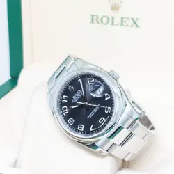 ROLEX 36MM OYSTER PERPETUAL BLACK CONCENTRIC DIAL DATEJUST REF: 116200 (2011)