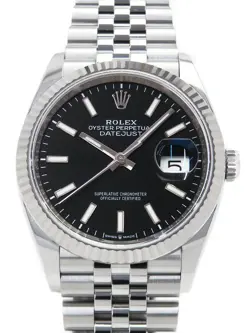 USED ROLEX DATEJUST 36 126234 BLACK CASE SIZE 36MM MEN'S WATCH #464022